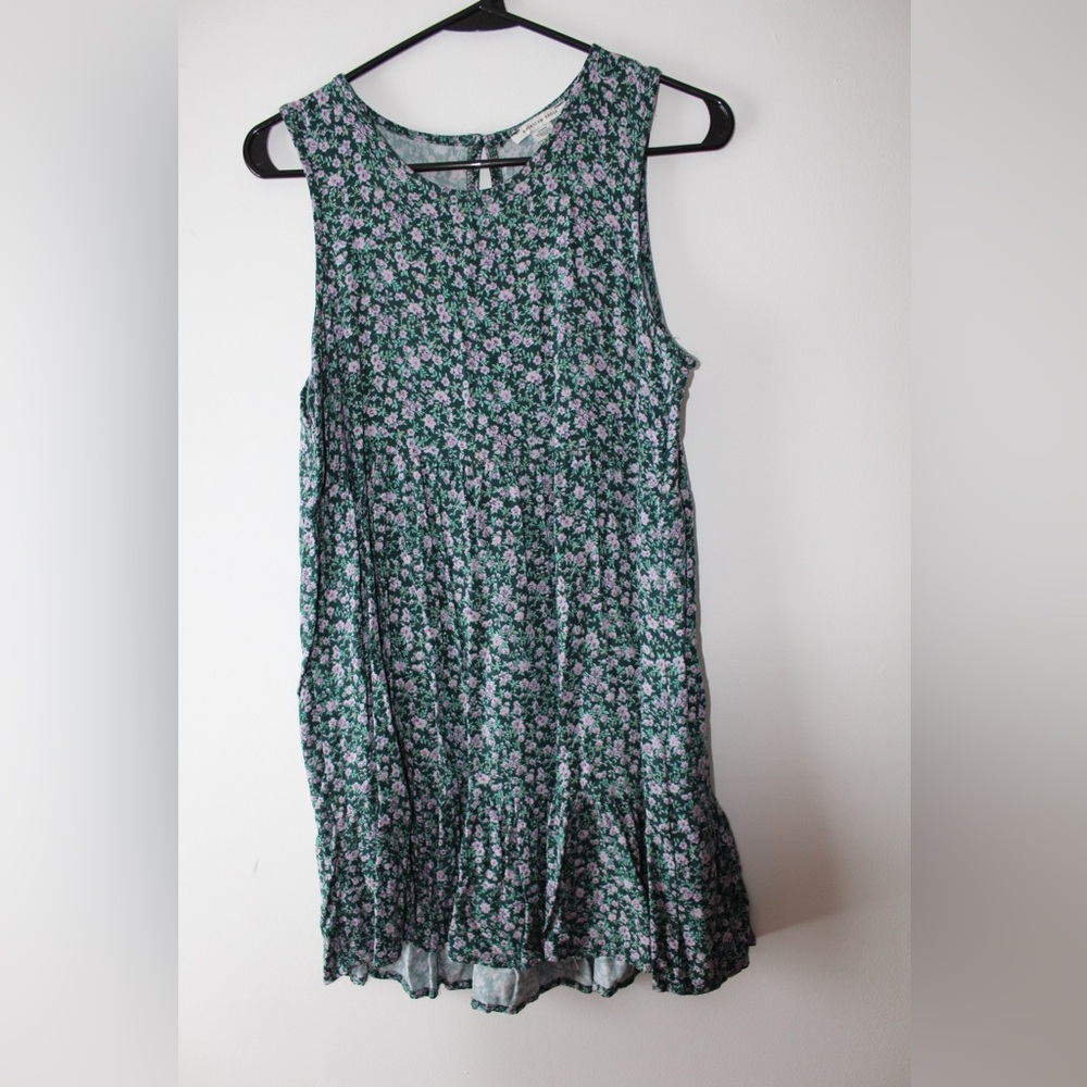 American Eagle Outfitters Green and Purple Floral Dress